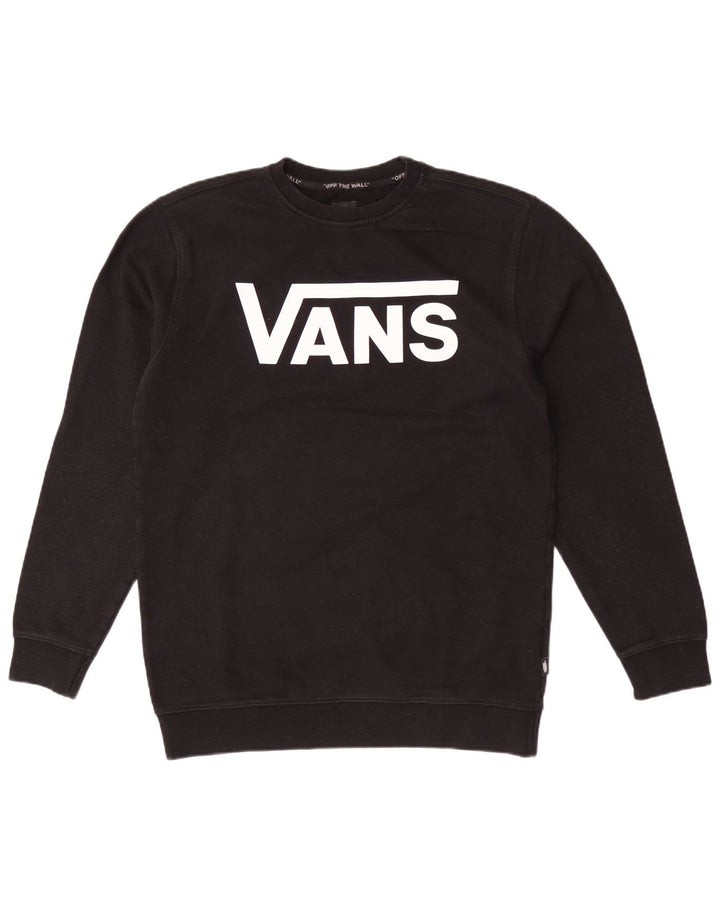 Vans Herre Grafisk Sweatshirt Jumper Stor Sort Bomuld