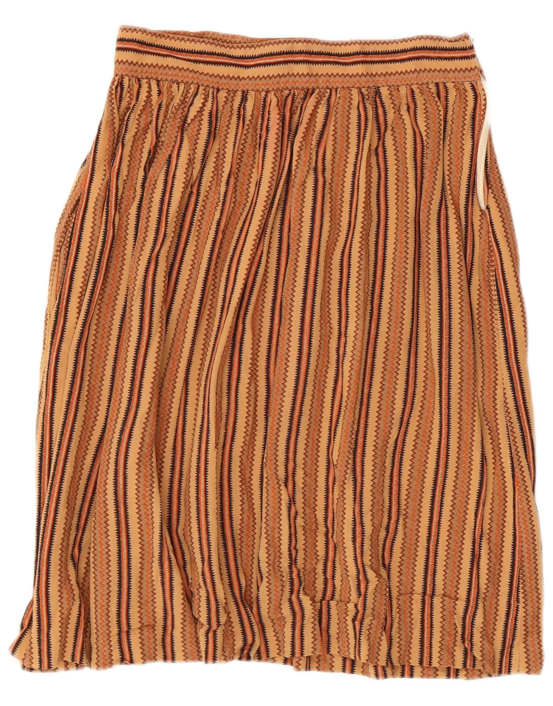 Vintage plisseret nederdel til kvinder IT 44 Medium W26 Brun Geometrisk Aztec