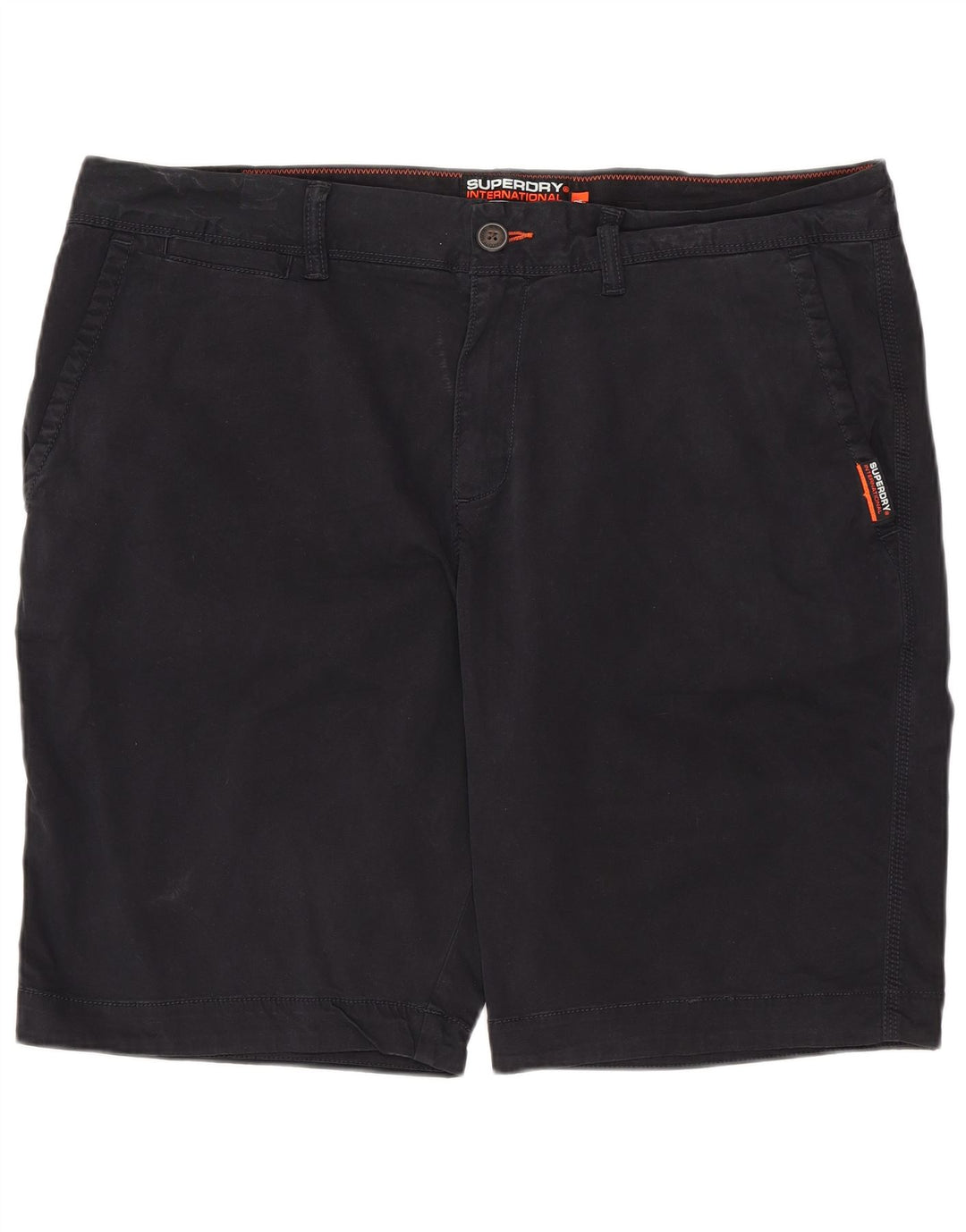 SUPERDRY Herre Slim Fit Chino Shorts W36 Large Black Bomuld
