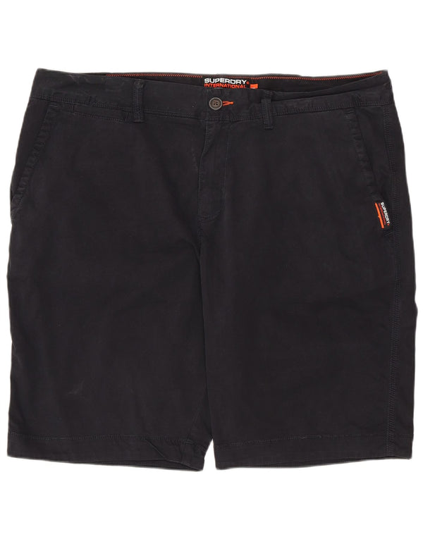 SUPERDRY Herre Slim Fit Chino Shorts W36 Large Black Bomuld