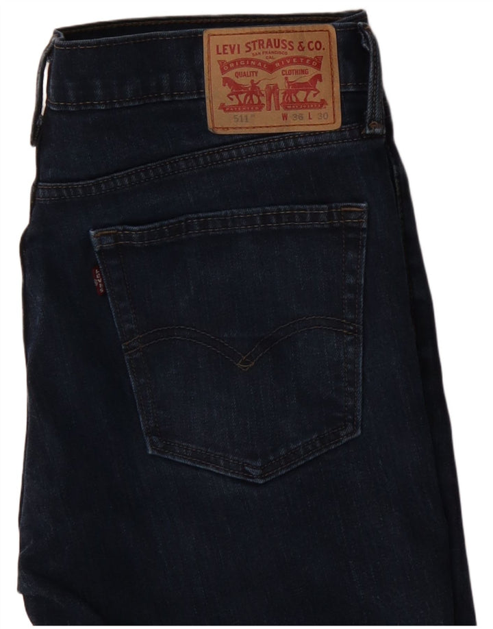 LEVI'S Herre 511 Slim Jeans W36 L30 Blå Bomuld