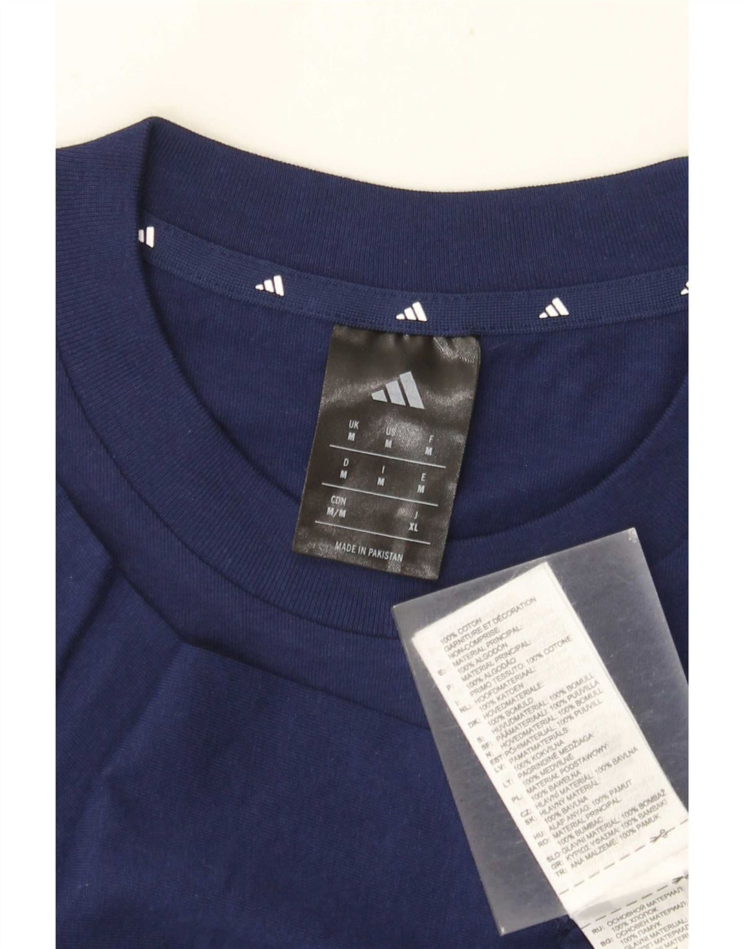 Adidas Herre grafisk T-shirt Top Medium Marineblå Bomuld