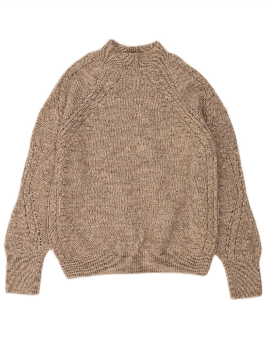 Marks & Spencer Dame Turtle Neck Jumper Sweater UK 10 Small Beige