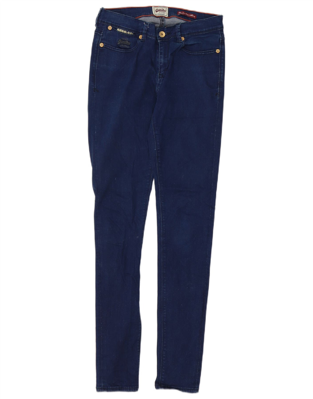 SUPERDRY Dame Super Skinny Jeans W28 L32 Blå Bomuld