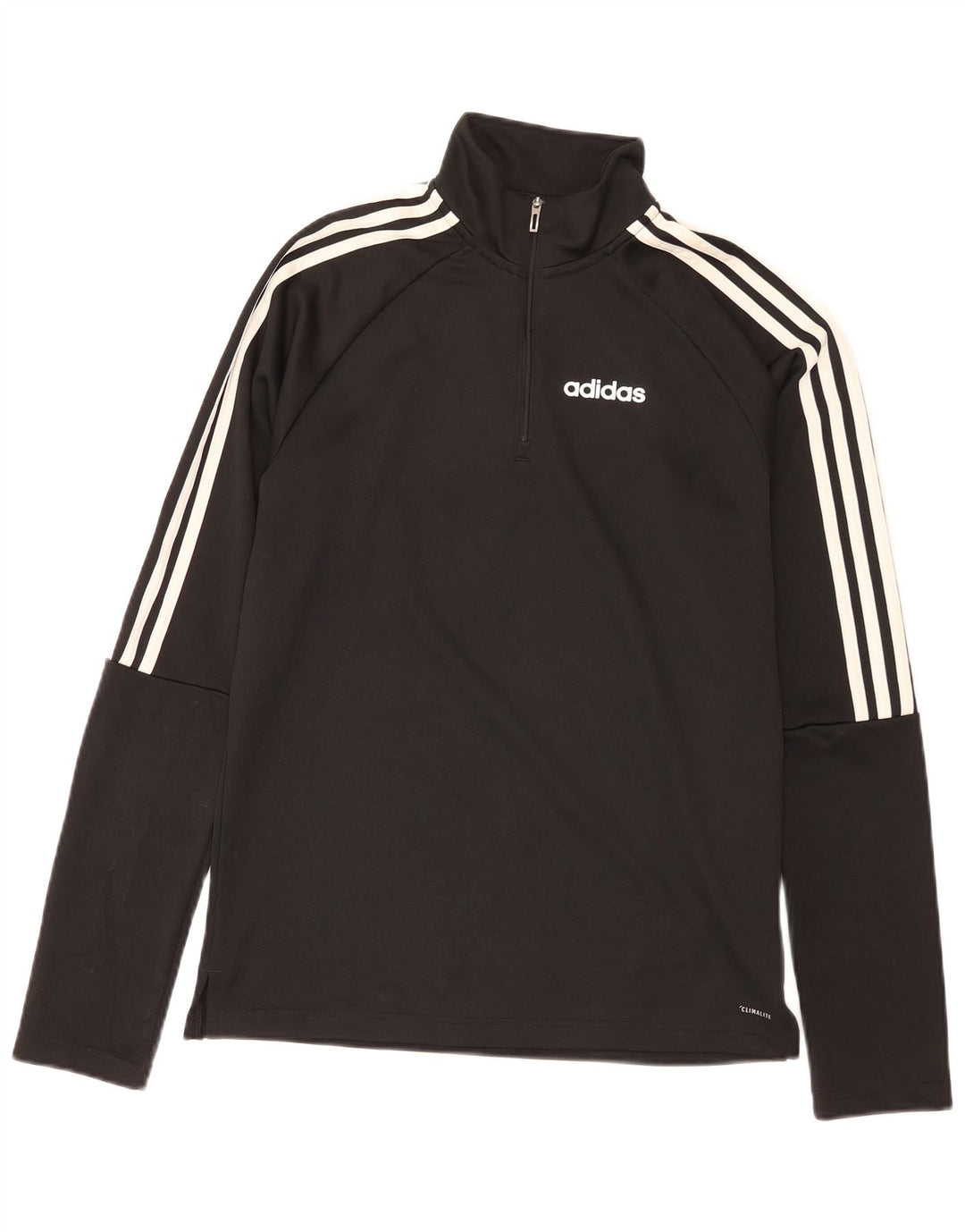 Adidas Herre Climalite Pullover med lynlås-hals Træningsdragt Top Lille sort polyester