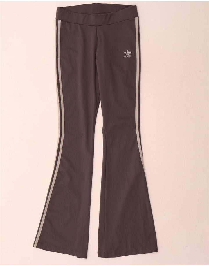 Adidas Dame Flare Leggings UK 12 Medium Grey Polyester