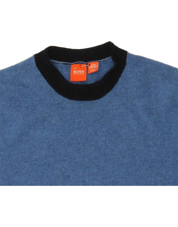 HUGO BOSS Womens Crew Neck Jumper Sweater UK 16 Large Blue Vintage Hugo Boss and Second-Hand Hugo Boss from Messina Hembry 
