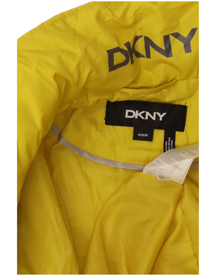 Dkny Dame Polstret Jakke UK 12 Medium Gul Polyester Moderne