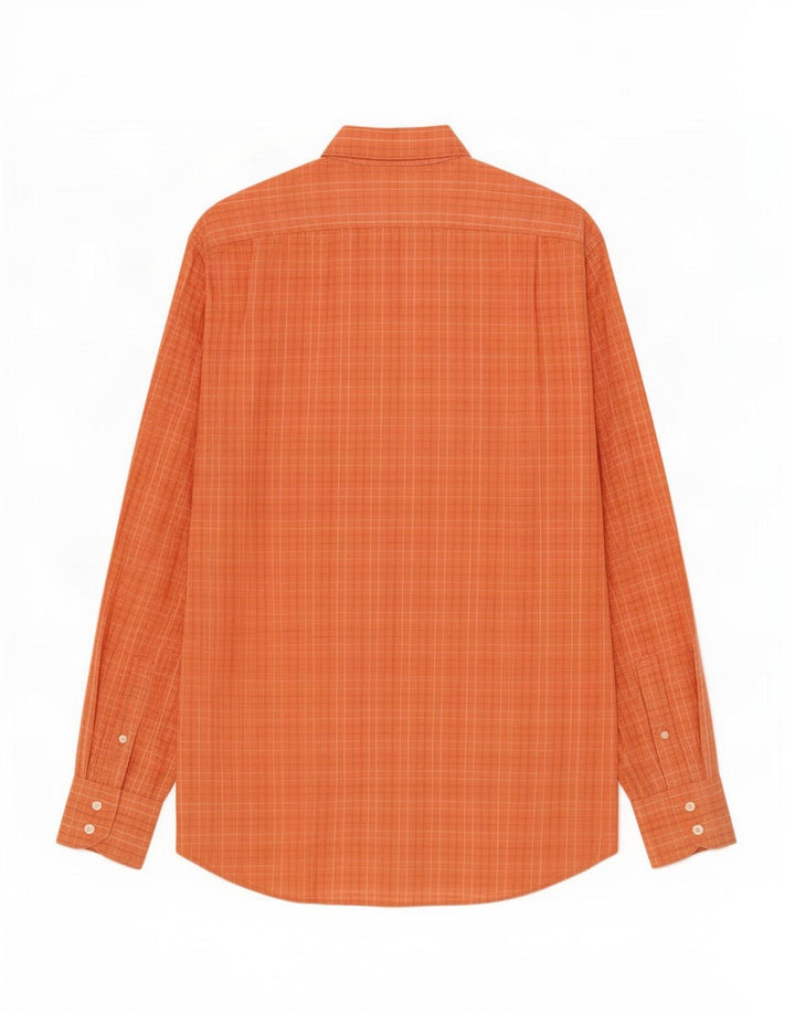 Lacoste herreskjorte str. 39 Medium Orange ternet bomuld