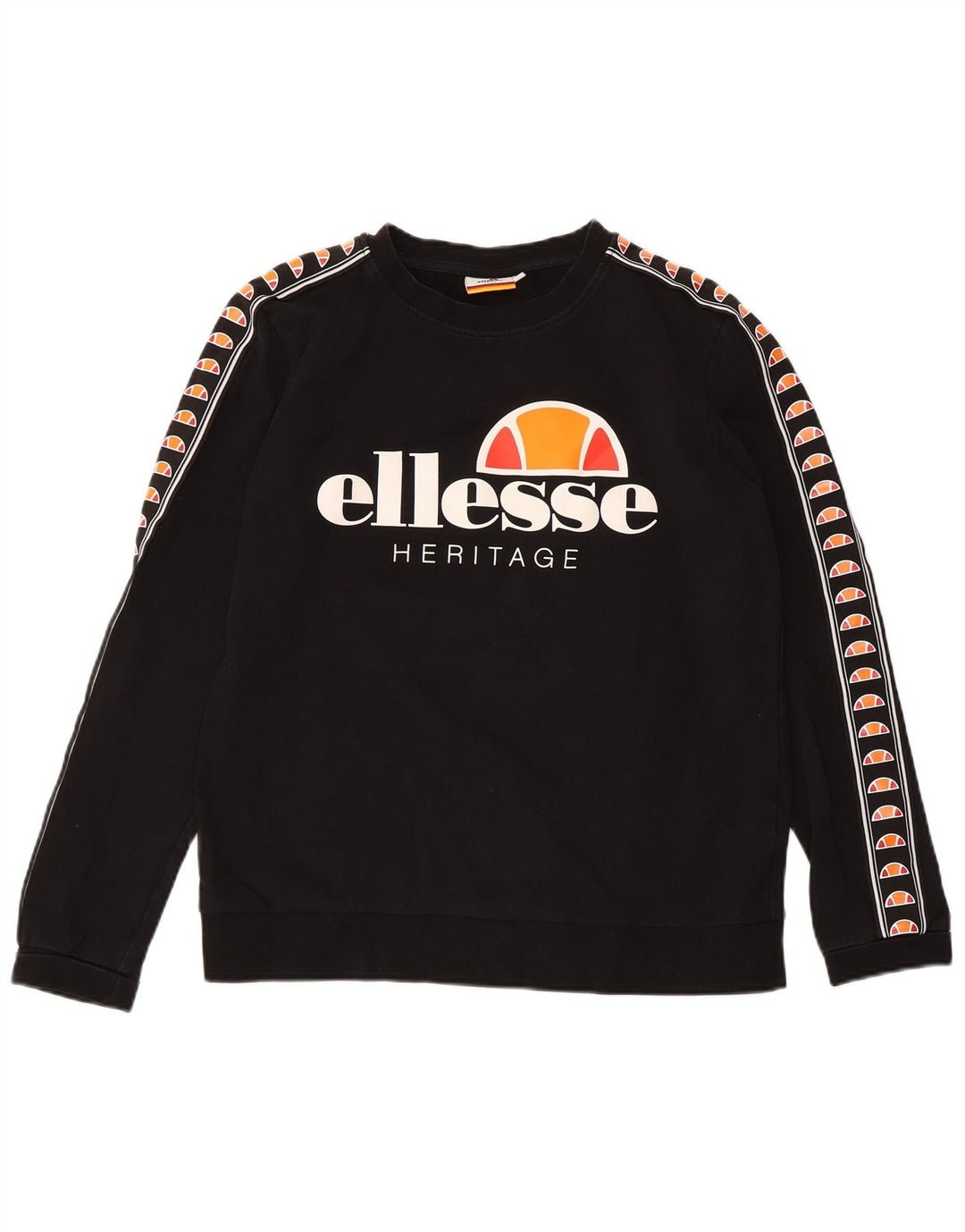 ELLESSE Womens Heritage Graphic Sweatshirt Jumper UK 14 Medium Black