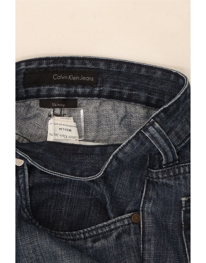 CALVIN KLEIN Dame Crop Skinny Jeans W33 L26 Blå