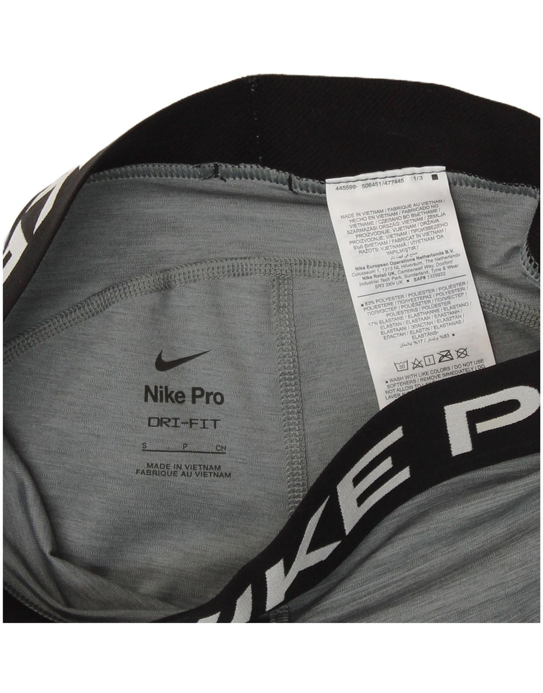 NIKE Dri Fit grafiske sportsshorts til kvinder UK 10 Små grå polyester