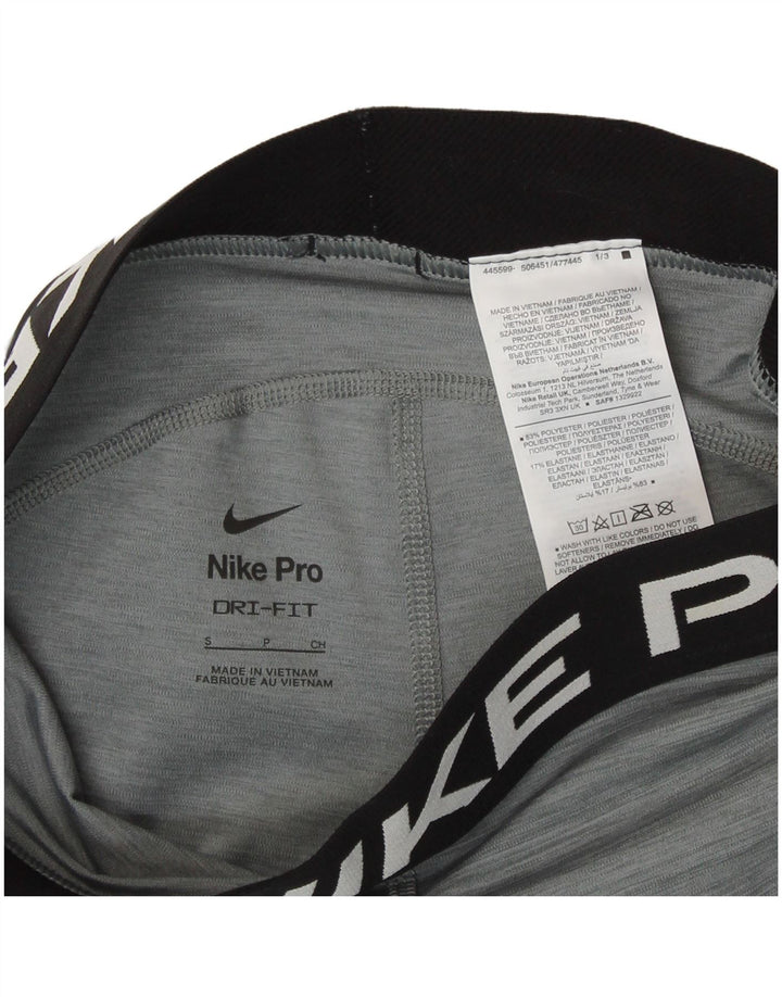 NIKE Dri Fit grafiske sportsshorts til kvinder UK 10 Små grå polyester