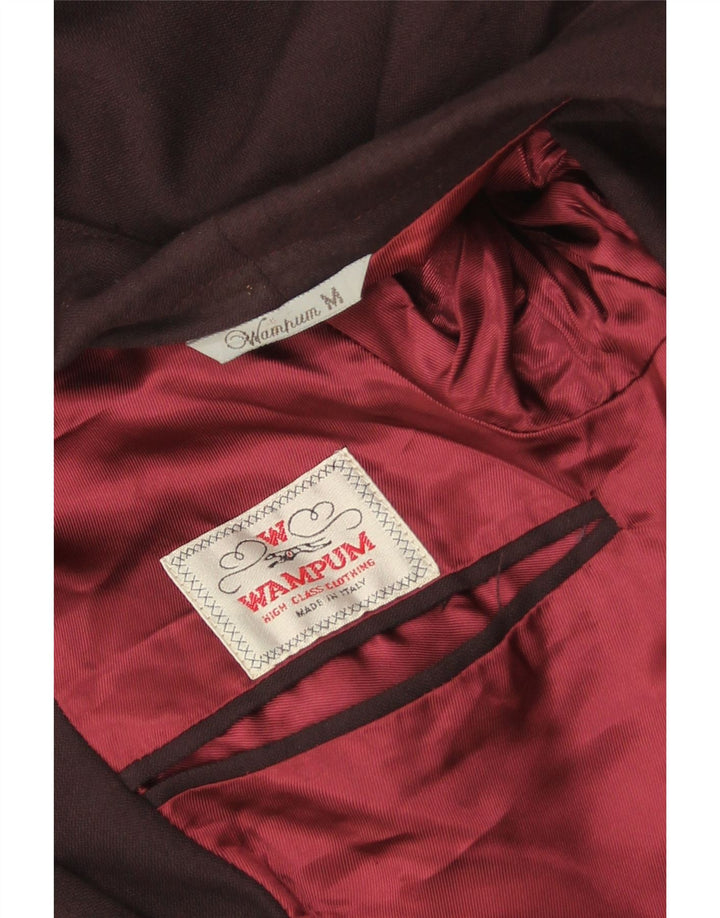 Wampum Herre 2-knaps blazerjakke UK 38 Medium Burgundy Viscose