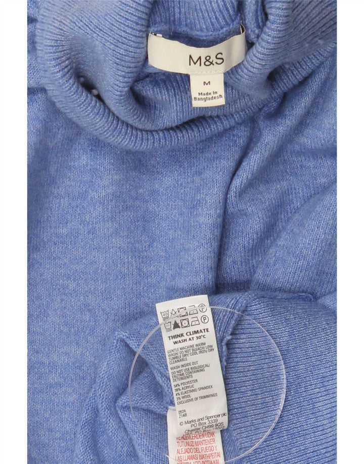 Marks & Spencer Herre rullehals sweater Medium blå polyester
