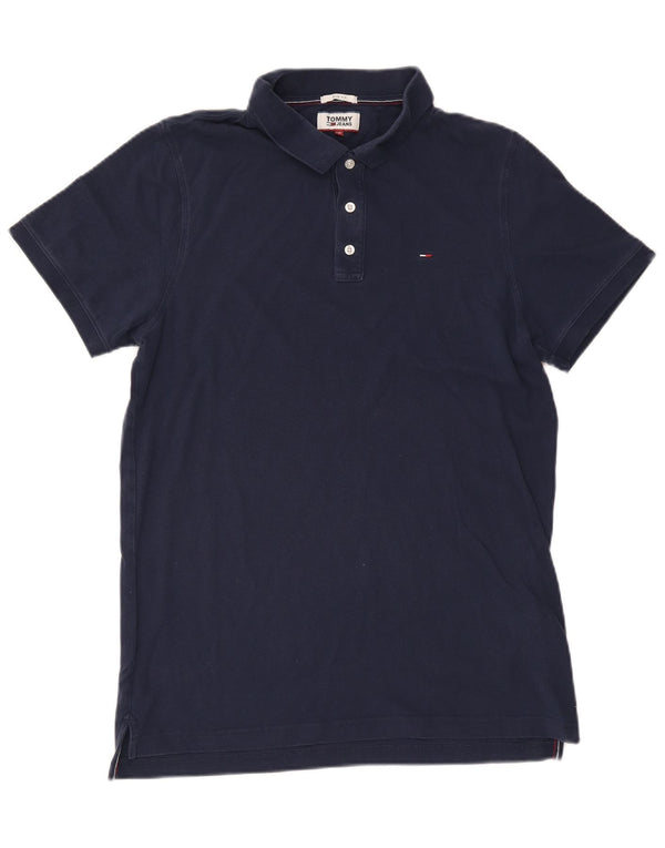 Tommy Hilfiger Herre Slim Fit Polo Shirt 2XL Navy Blue Bomuld