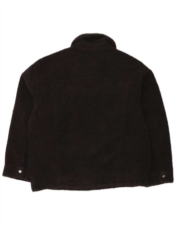 Topshop Dame Fleece Oversized Bomber Jacket UK 14 Medium Sort Polyester