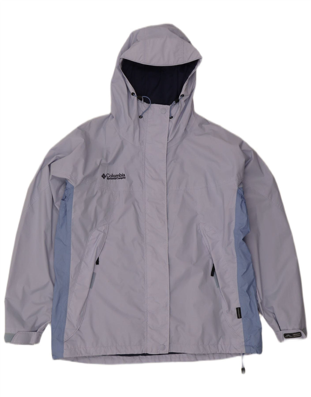 Champion Dame Oversized Hætte Regnjakke UK 18 XL Blå Colourblock