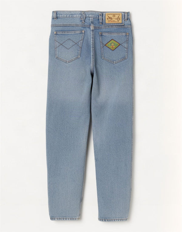Vintage kvinders højtaljede koniske jeans IT 48 XL W32 L29 blå bomuld