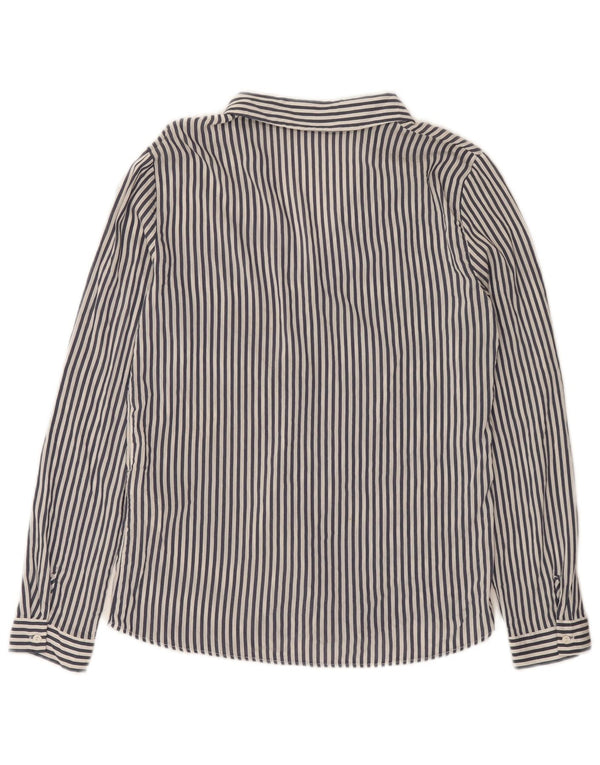 Zara Dame Loose Fit skjorte UK 6 XS Blå Stribet Viscose