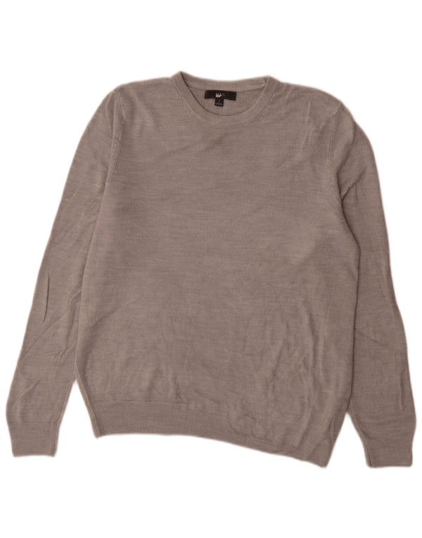 Marks & Spencer Herre sweater med rund hals, mellemgrå akryl