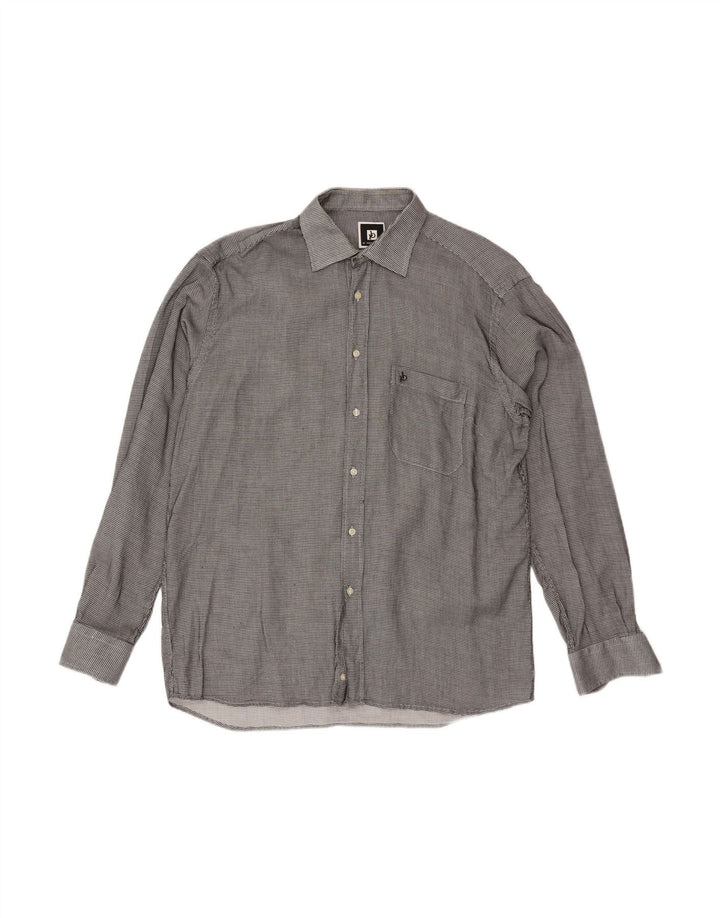 ROCCOBAROCCO Mens Shirt Size 42 16 1/2 Large Grey Check Cotton