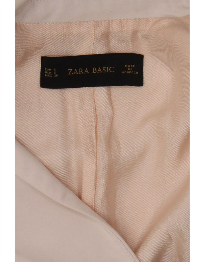 ZARA Womens 1 Button Blazer Jacket UK 10 Small Pink Polyester Vintage Zara and Second-Hand Zara from Messina Hembry 