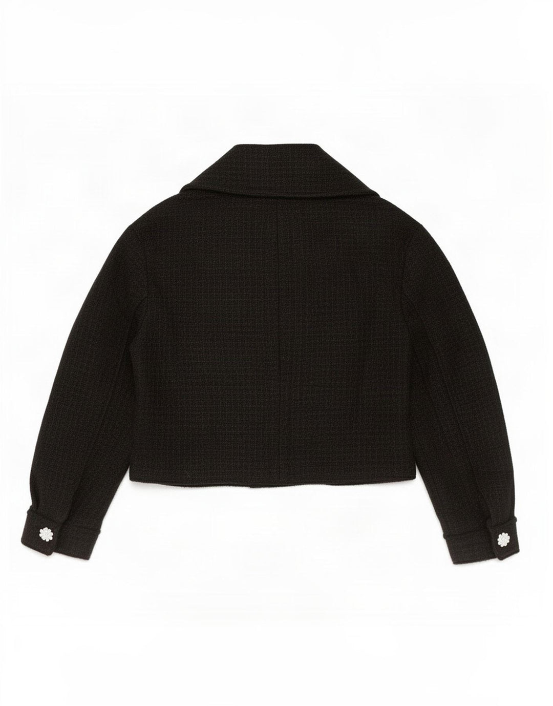 Zara Womens Crop 3-knaps blazerjakke UK 6 XS Sort akryl