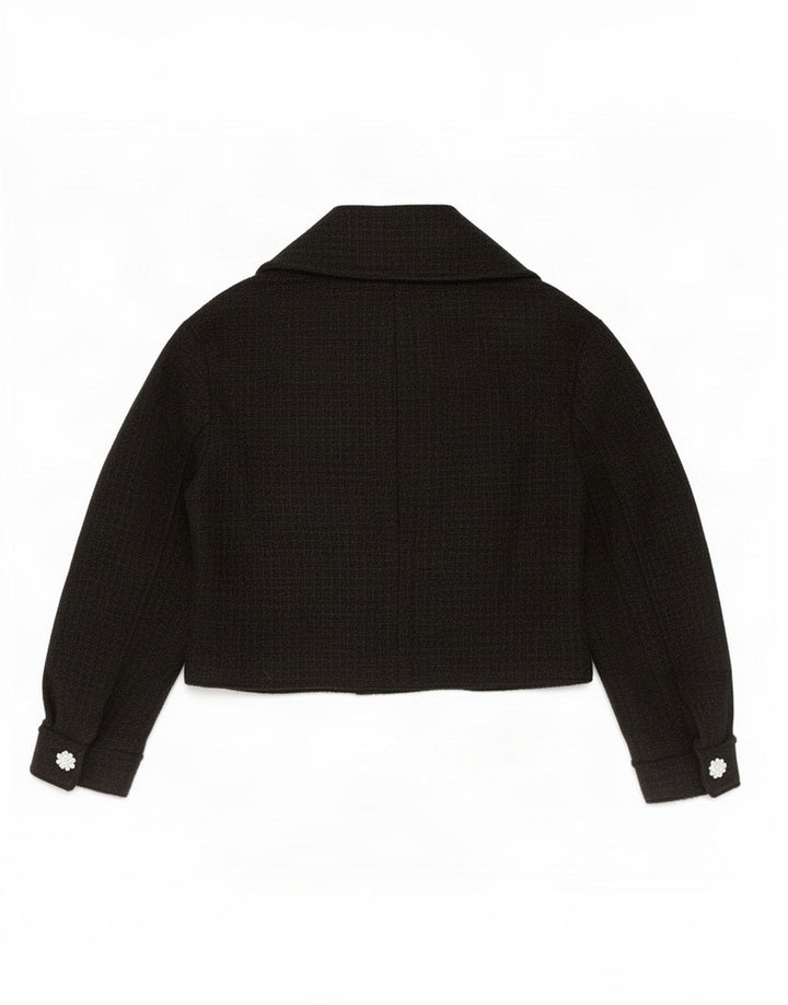 Zara Womens Crop 3-knaps blazerjakke UK 6 XS Sort akryl