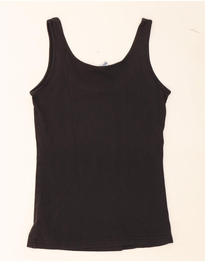 ADIDAS Womens Graphic Vest Top EU 36 Small Black Cotton Vintage Adidas and Second-Hand Adidas from Messina Hembry 