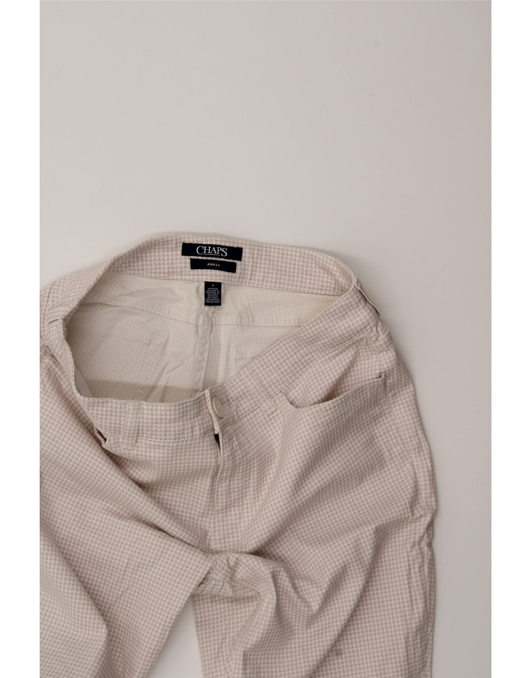 CHAPS Womens Casual Trousers US 8 Medium W30 L27 Purple Houndstooth Vintage Chaps and Second-Hand Chaps from Messina Hembry 