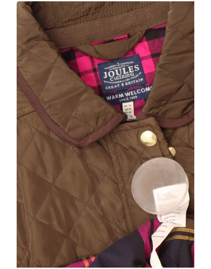 JOULES Dame Quiltet Gilet UK 12 Medium Brun Polyester