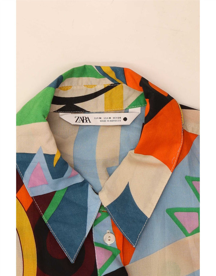 Zara skjortebluse til kvinder UK 14 Medium Multicolored Paisley