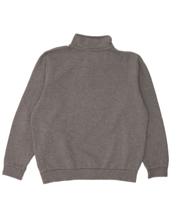 Besætningstøj Herre sweatshirt med lynlåshals XL Grå bomuld