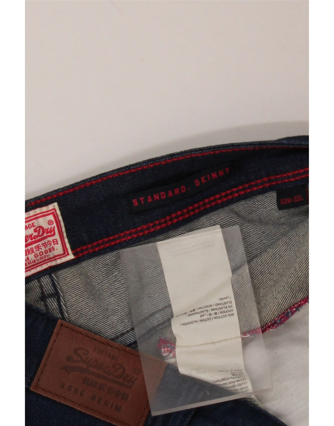 SUPERDRY skinny jeans med standard pasform til kvinder W32 L28 blå bomuld