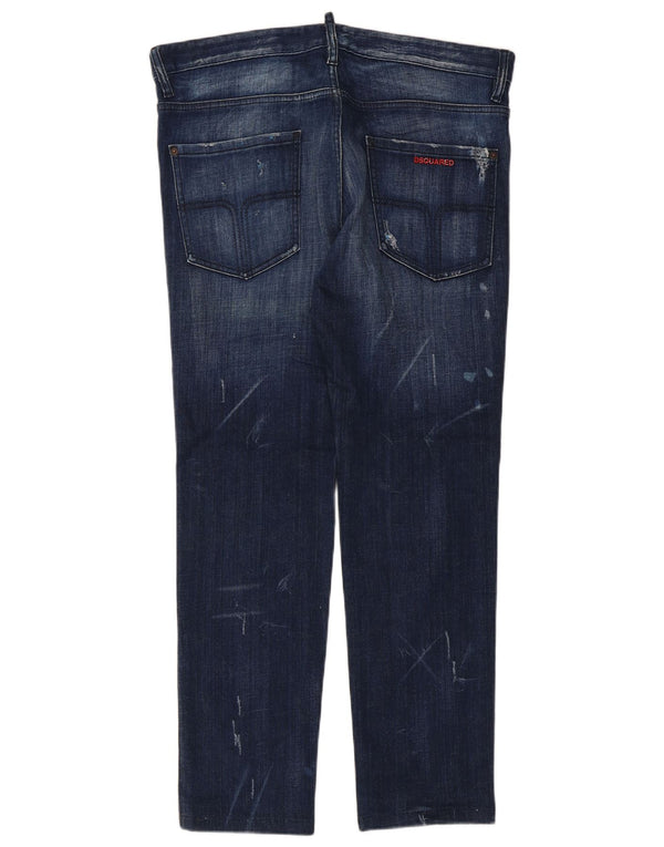 Dsquared2 Dame Distressed Slim Jeans IT 52 2XL W36 L29 Blå Bomuld
