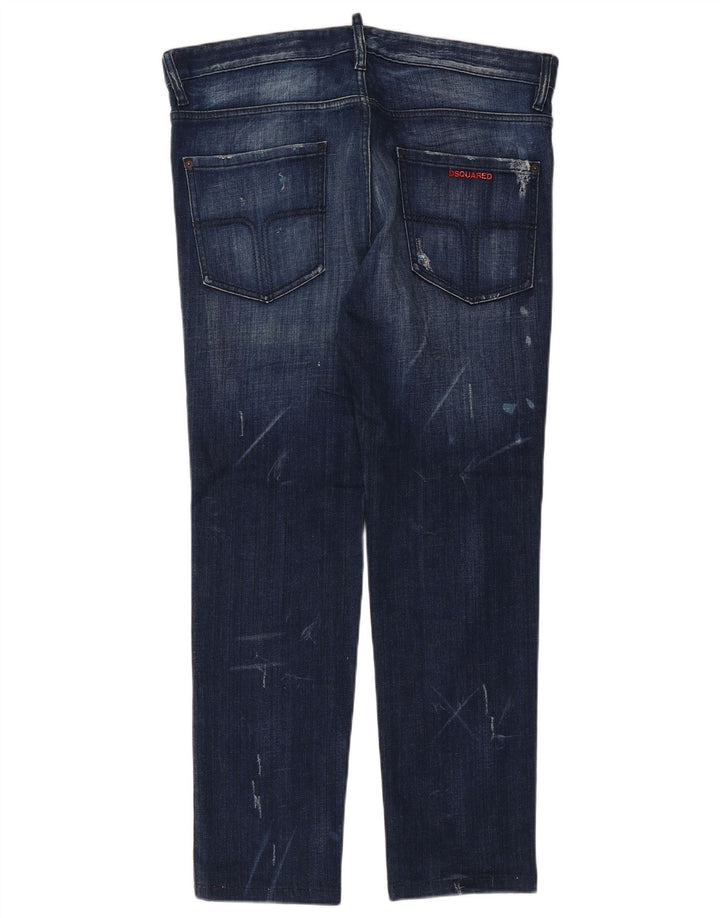 Dsquared2 Dame Distressed Slim Jeans IT 52 2XL W36 L29 Blå Bomuld