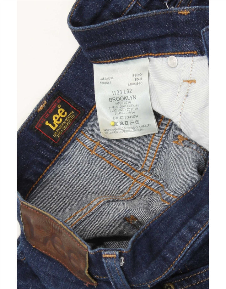 Lee Dame Brooklyn Straight Jeans W33 L29 Marineblå Bomuld