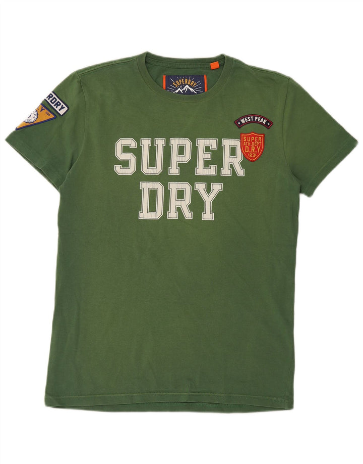 SUPERDRY Herre grafisk T-shirt Top Lille grøn bomuld