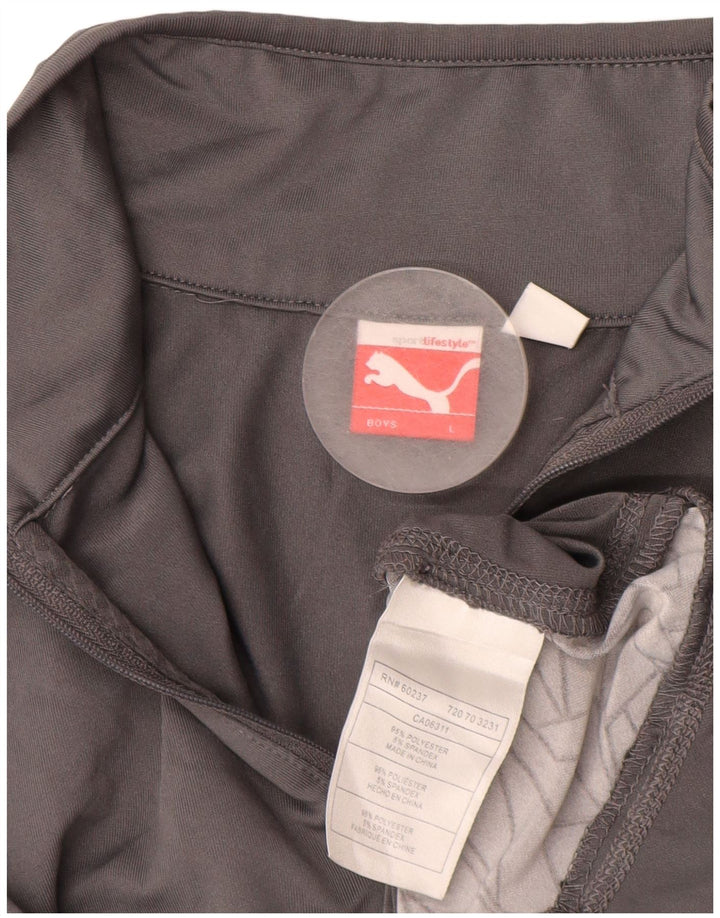 PUMA Drenge Zip Neck Pullover Træningsdragt Top 11-12 År Stor Grå