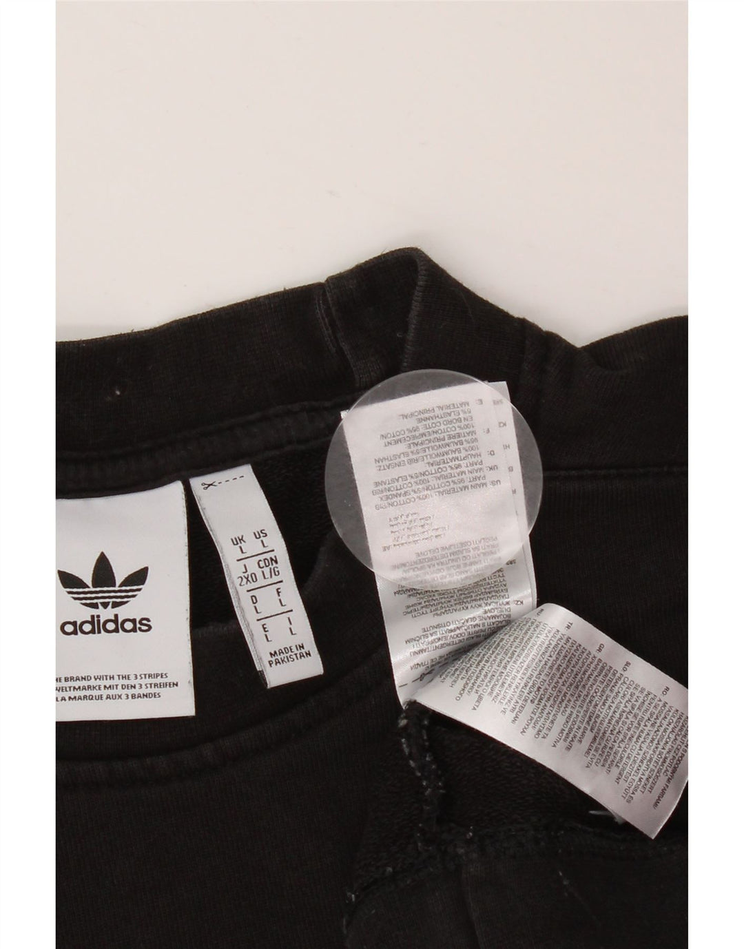 ADIDAS Sweatshirt til mænd, stor sort bomuld