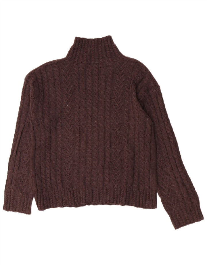 Marks & Spencer Dame Oversized Turtle Neck sweater UK 6 XS Brun