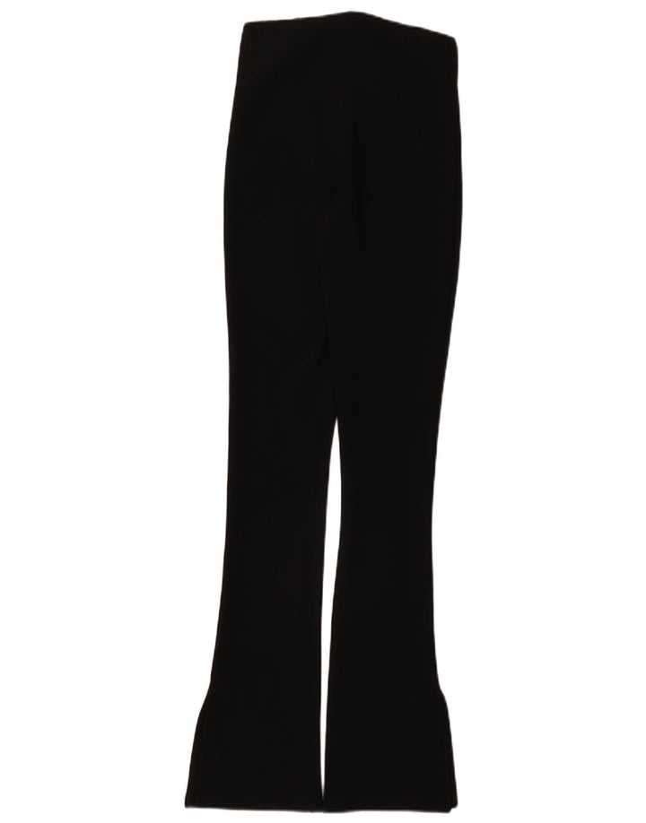 Zara Dame Flare Casual Bukser Small W26 L32 Sort Polyester