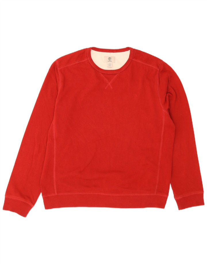 Timberland Herre Regular Fit Sweatshirt Jumper Large Rød Bomuld