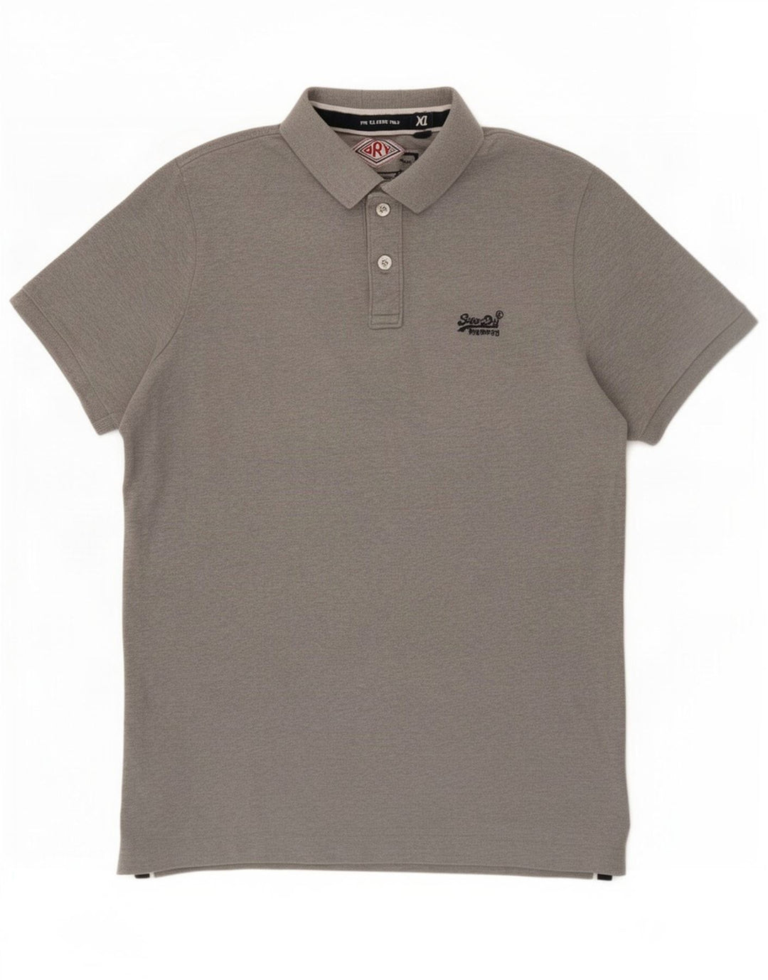 Superdry herre poloshirt XL grå bomuld