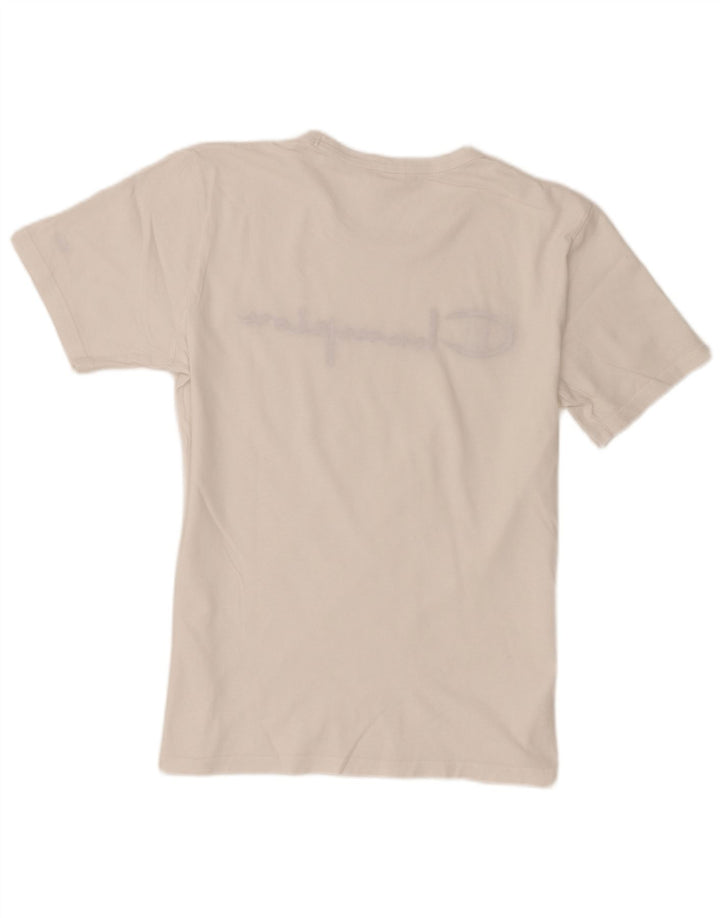 Champion Herre Grafisk T-Shirt Top Medium Hvid Bomuld