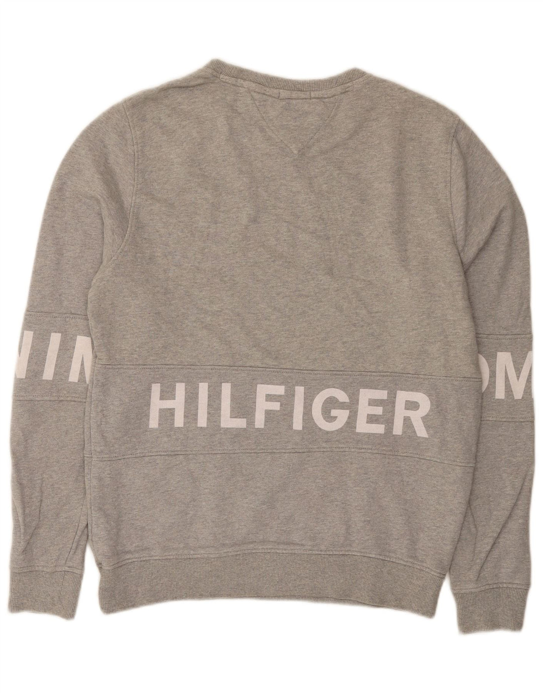 Tommy Hilfiger Herre Grafisk Sweatshirt Jumper Medium Grå Bomuld