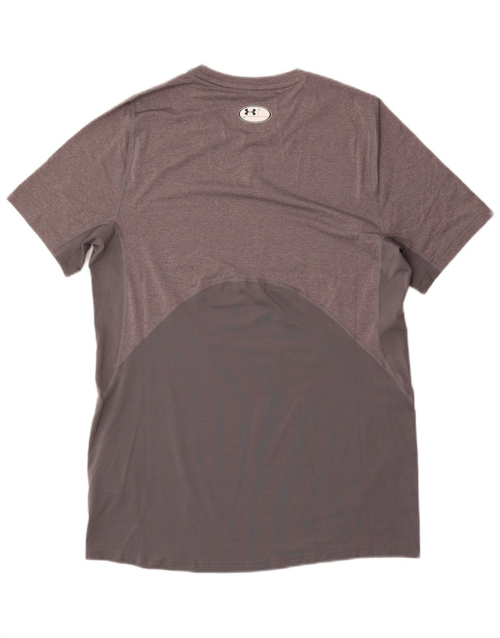 Under Armour Herre Heat Gear T-Shirt Top Medium Grey Flecked Polyester