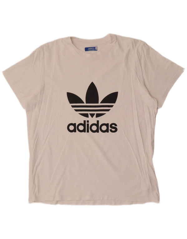 Adidas Grafisk T-shirt top til mænd XL Hvid bomuld