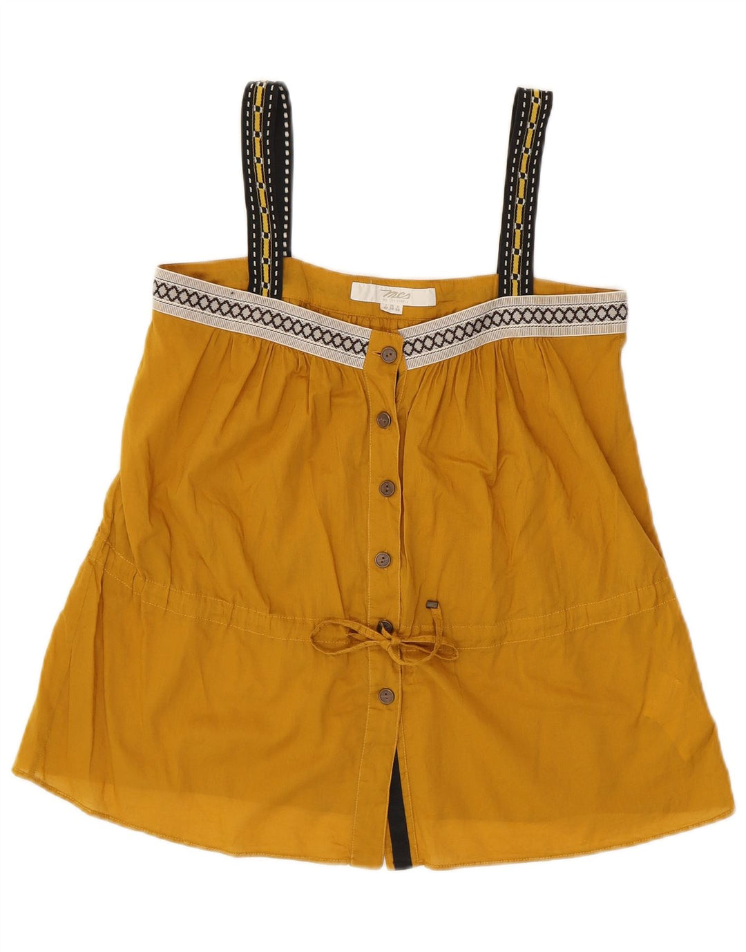 Marlboro Classics Dame Crop Cami Top EU 38 Medium Gul Geometrisk Bomuld